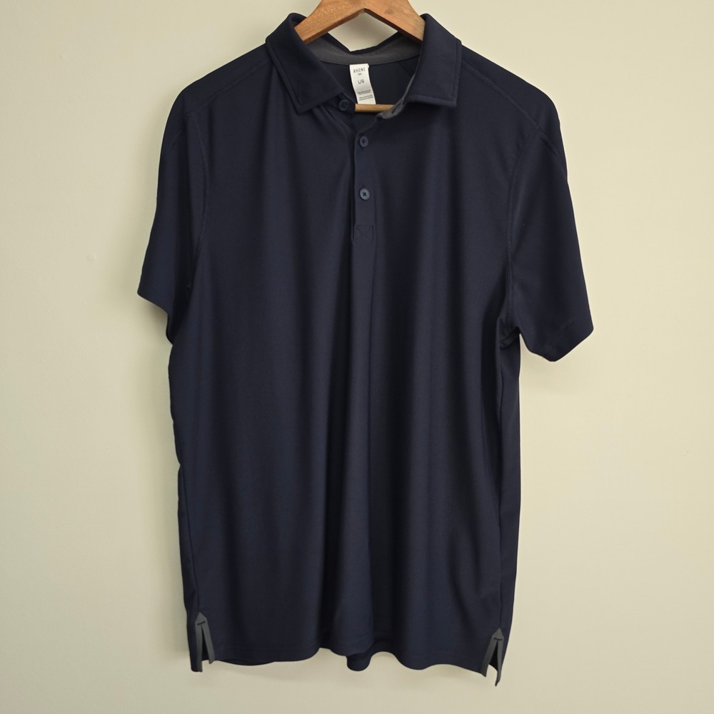 Rhone Regatta Pique Polo Mens Large Navy Blue Performance Minimalist Athleisure